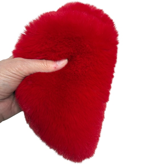 bag heart red furry small pocket 4x6.6 removable chain strap - Picture 8 of 12